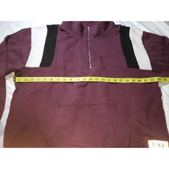 Victoria Secret PINK Oversize graphic Burgundy Mock Neck Sweatshirt Size Large‎ - Picture 4 of 5
